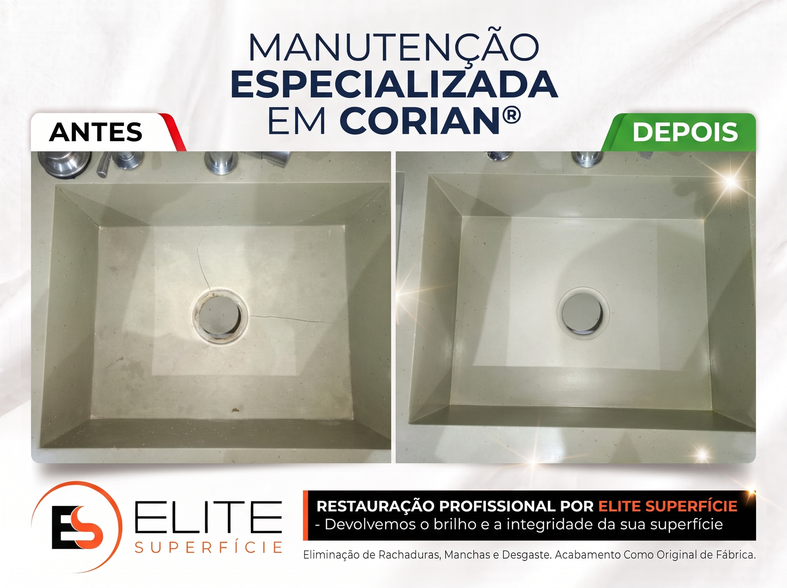 Manutenção em Corian, Manutenção em Bancadas de Corian, Reparo em Corian